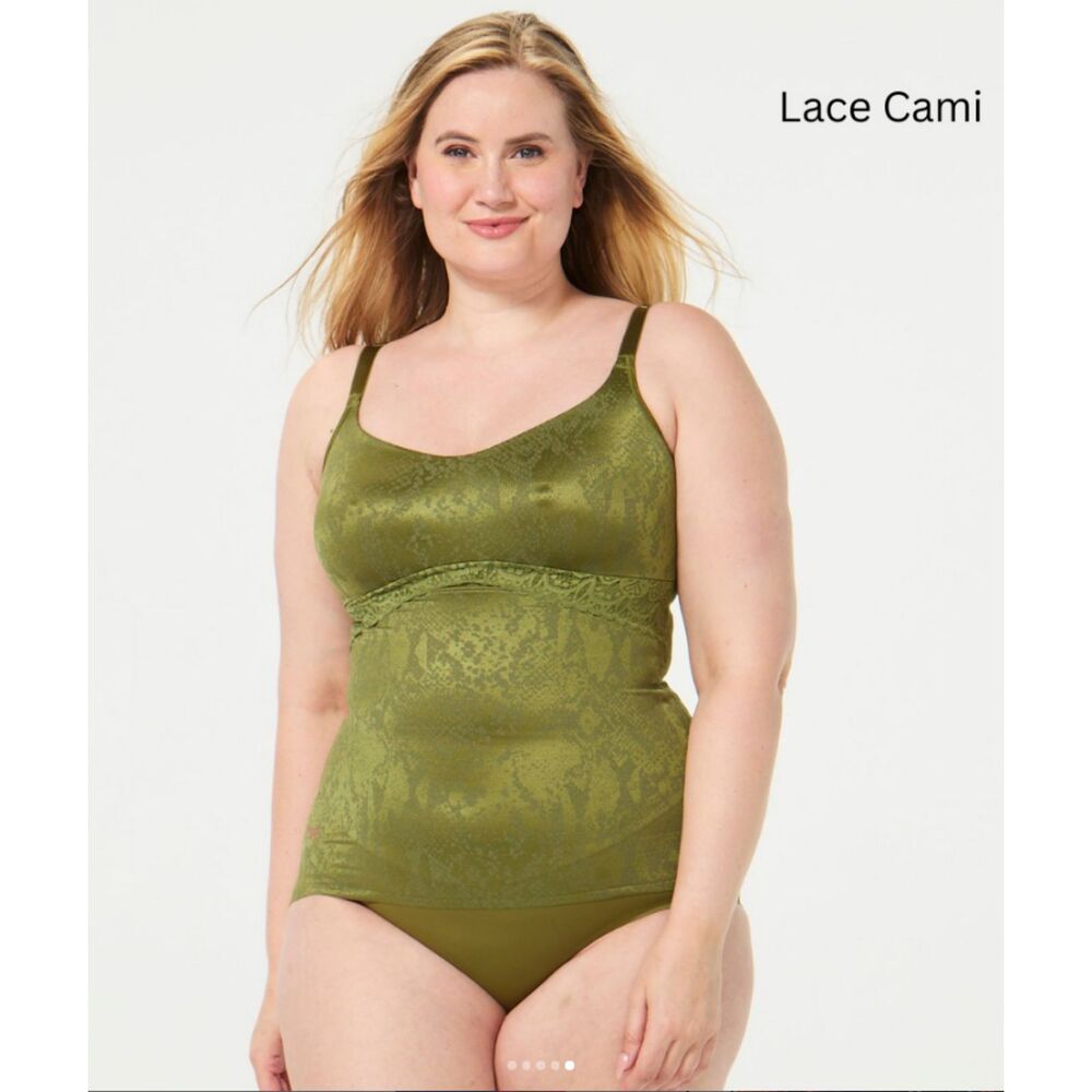 Ruby Ribbon Lace Cami #3024 Shaping Top Level 4 Full Support Foliage Snake Sz 48